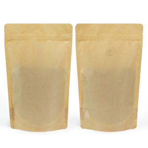 100g  Recyclable Brown Matt with Valve Stand Up Pouch/Bag with Zip Lock [SP9] (100 per pack)
