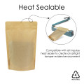 70g  Recyclable Brown Matt with Valve Stand Up Pouch/Bag with Zip Lock [SP2] (100 per pack)