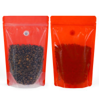 250g Recyclable Clear / Red Shiny With Valve Stand Up Pouch/Bag With Zip Lock [SP4] (100 per pack)