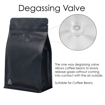 [SAMPLE] 500g Recyclable Valve Black Matt Flat Bottom Bag with Zip Lock [FB5] (100 per pack)