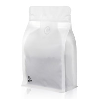 [SAMPLE] 1kg Recyclable White Matt Flat Bottom Bag with Zip Lock [FB6] (100 per pack)