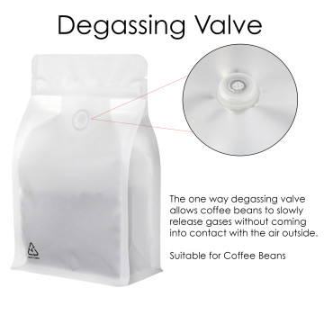 [SAMPLE] 250g Valve Recyclable White Matt Flat BottomBag with Zip Lock [FB4]
