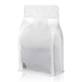 250g Recyclable Valve White Matt Flat Bottom Bag with Zip Lock [FB4] (100 per pack)