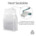 [SAMPLE] 250g Valve Recyclable White Matt Flat BottomBag with Zip Lock [FB4]