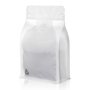 [SAMPLE] 250g Valve Recyclable White Matt Flat BottomBag with Zip Lock [FB4]
