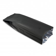 500g 100x340mm Valve Black Matt Side Gusset Pouch/Bag (100 per pack)