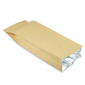 500g 100x340mm Valve Kraft Paper Side Gusset Pouch/Bag (100 per pack)