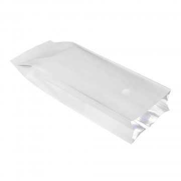 1kg 135x410mm Valve White Matt Side Gusset Pouch/Bag (100 per pack)