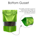 200x300mm Valve Window Green Matt Stand Up Pouch/Bag With Zip Lock (100 per pack)