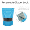 90x130mm Valve Window Blue Matt Stand Up Pouch/Bag With Zip Lock (100 per pack)