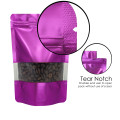 90x130mm Valve Window Purple Matt Stand Up Pouch/Bag With Zip Lock (100 per pack)