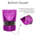 90x130mm Valve Window Purple Matt Stand Up Pouch/Bag With Zip Lock (100 per pack)