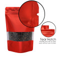 140x200mm Valve Window Red Matt Stand Up Pouch/Bag With Zip Lock (100 per pack)