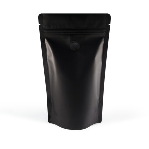 150g Black Matt With Valve Stand Up Pouch/Bag with Zip Lock [SP3] (100 per pack)
