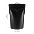 250g Black Matt With Valve Stand Up Pouch/Bag with Zip Lock [SP4] (100 per pack)