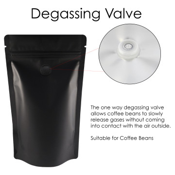 5kg Black Matt With Valve Stand Up Pouch/Bag with Zip Lock [SP8] (100 per pack)