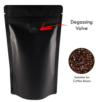 5kg Black Matt With Valve Stand Up Pouch/Bag with Zip Lock [SP8] (100 per pack)