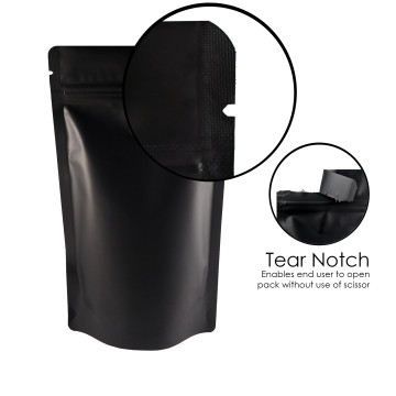 5kg Black Matt With Valve Stand Up Pouch/Bag with Zip Lock [SP8] (100 per pack)