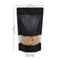 [Sample] 100g Window Black Matt Stand Up Pouch/Bag with Zip Lock [SP9]