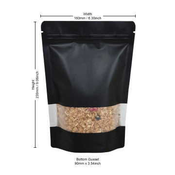 [Sample] 250g Window Black Matt Stand Up Pouch/Bag with Zip Lock [SP4]