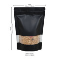 500g Window Black Matt Stand Up Pouch/Bag with Zip Lock [SP5] (100 per pack)