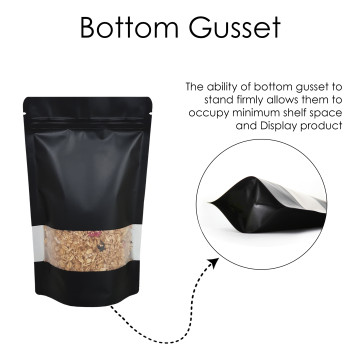 50g Window Black Matt Stand Up Pouch/Bag with Zip Lock [WP1] (100 per pack)