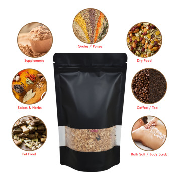 50g Window Black Matt Stand Up Pouch/Bag with Zip Lock [WP1] (100 per pack)