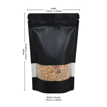70g Window Black Matt Stand Up Pouch/Bag with Zip Lock [SP2] (100 per pack)