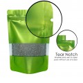 120x200mm Window Dark Green Matt Stand Up Pouch/Bag With Zip Lock (100 per pack)