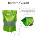 160x240mm Window Dark Green Matt Stand Up Pouch/Bag With Zip Lock (100 per pack)