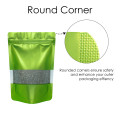 200x300mm Window Dark Green Matt Stand Up Pouch/Bag With Zip Lock (100 per pack)