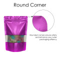 100x150mm Window Purple Matt Stand Up Pouch/Bag With Zip Lock (100 per pack)