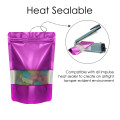 140x200mm Window Purple Matt Stand Up Pouch/Bag With Zip Lock (100 per pack)