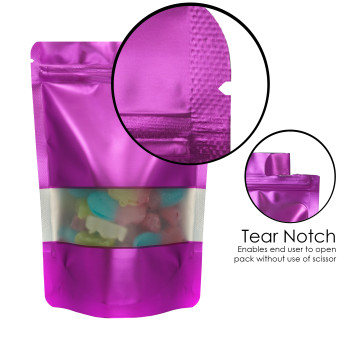 [SAMPLE] 160x240mm Window Purple Matt Stand Up Pouch/Bag With Zip Lock