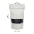 150g Window White Matt Stand Up Pouch/Bag with Zip Lock [SP3] (100 per pack)