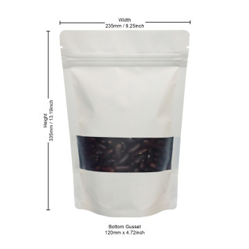 [Sample] 1kg Window White Matt Stand Up Pouch/Bag with Zip Lock [SP6]