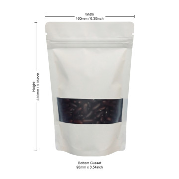 250g Window White Matt Stand Up Pouch/Bag with Zip Lock [SP4] (100 per pack)