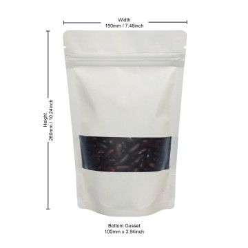 [Sample] 500g Window White Matt Stand Up Pouch/Bag with Zip Lock [SP5]