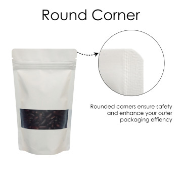 70g Window White Matt Stand Up Pouch/Bag with Zip Lock [SP2] (100 per pack)