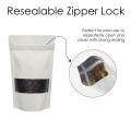 70g Window White Matt Stand Up Pouch/Bag with Zip Lock [SP2] (100 per pack)