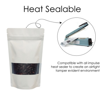 70g Window White Matt Stand Up Pouch/Bag with Zip Lock [SP2] (100 per pack)