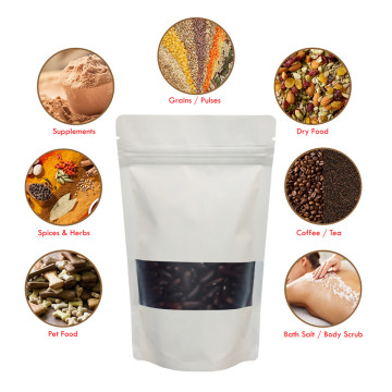 70g Window White Matt Stand Up Pouch/Bag with Zip Lock [SP2] (100 per pack)