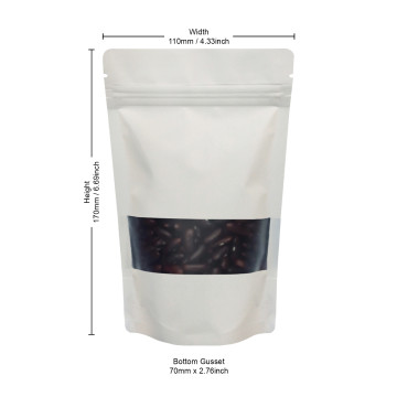 70g Window White Matt Stand Up Pouch/Bag with Zip Lock [SP2] (100 per pack)