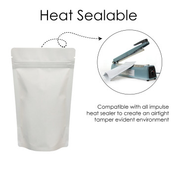 100g White Matt Stand Up Pouch/Bag with Zip Lock [SP9] (100 per pack)