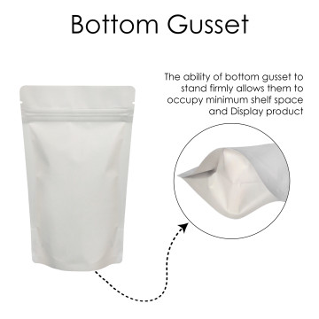 100g White Matt Stand Up Pouch/Bag with Zip Lock [SP9] (100 per pack)
