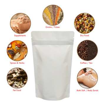 100g White Matt Stand Up Pouch/Bag with Zip Lock [SP9] (100 per pack)