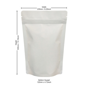 [Sample] 1kg White Matt Stand Up Pouch/Bag with Zip Lock [SP6]