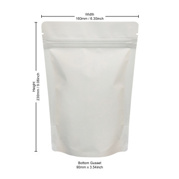250g White Matt Stand Up Pouch/Bag with Zip Lock [SP4] (100 per pack)