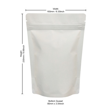 [Sample] 250g White Matt Stand Up Pouch/Bag with Zip Lock [SP4]