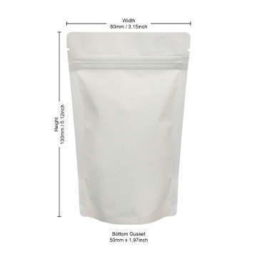 40g White Matt Stand Up Pouch/Bag with Zip Lock [SP1] (100 per pack)